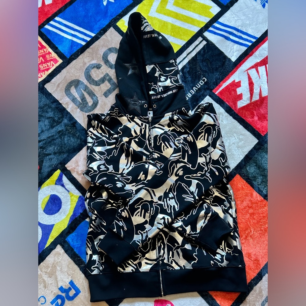 Bape x Aape Silver Relfecfive Half Zip